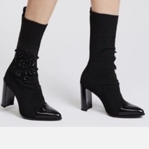 Stuart Weizmann tall embellished sock bootie - Picture 2 of 7